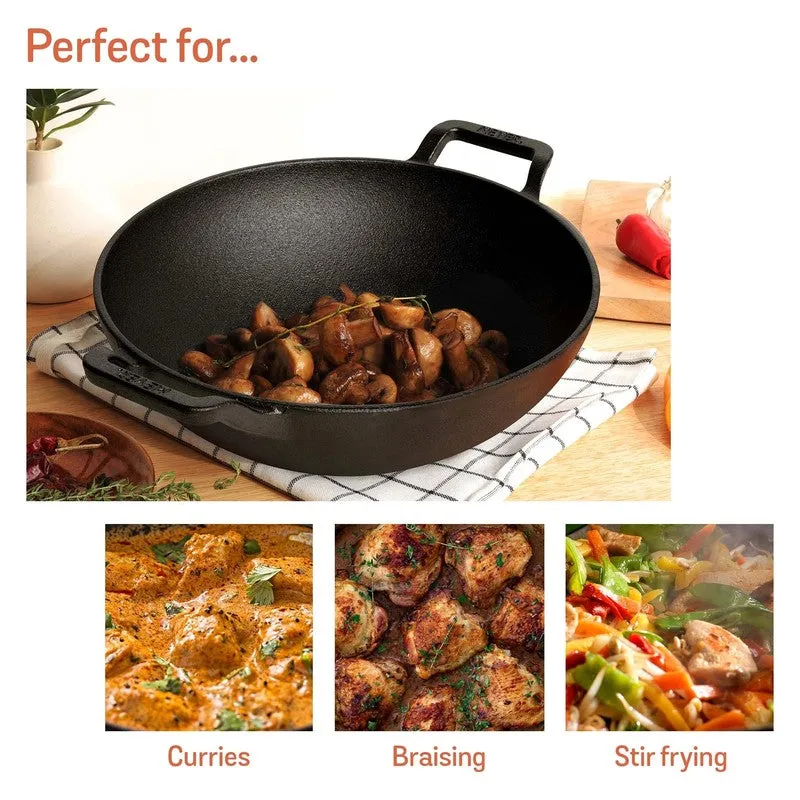 Meyer Cast Iron Kadhai with Lid - 1500 mL media 4