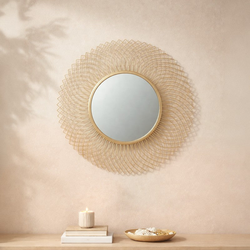 Meher Gold Wall Mirror media 3
