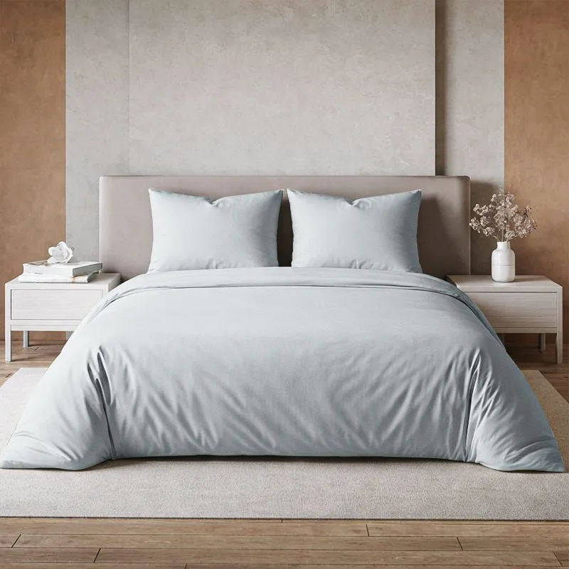 Maison Solid Cotton Bedsheet (Light Grey) - 700 TC media 1