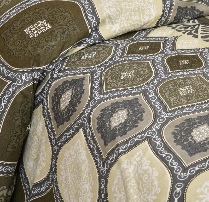 Mayuri Ethnic Cotton Bedsheet (Olive) - 160 TC media 4