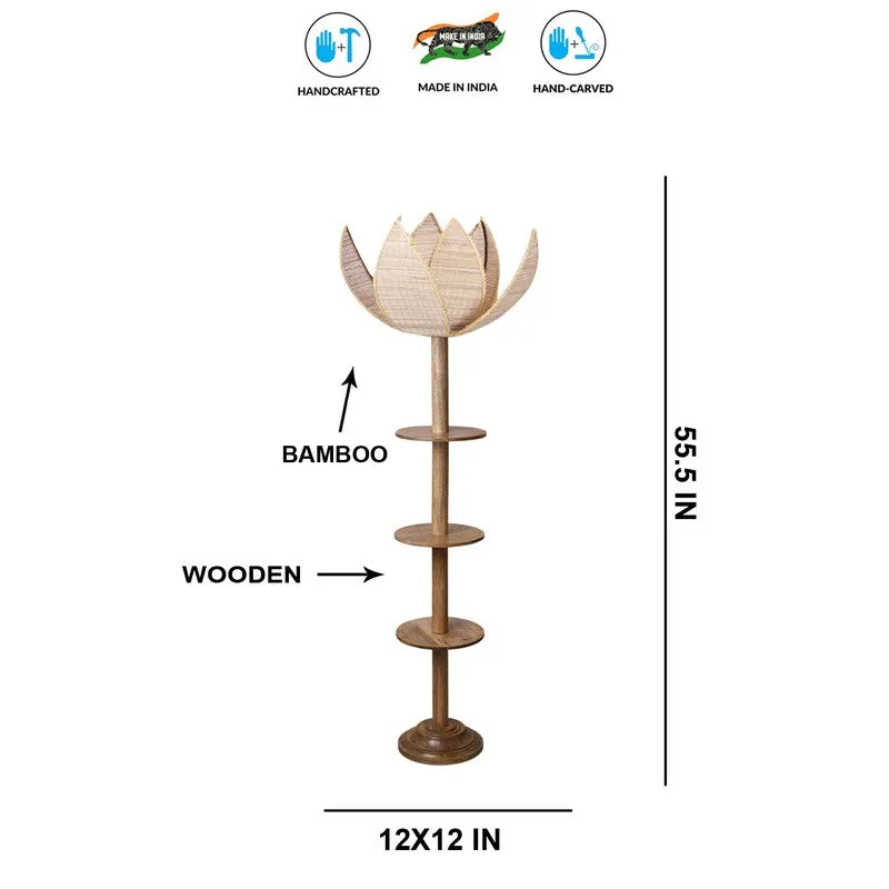 Monarch Halo Glow Wooden Floor Lamp - Beige media 8