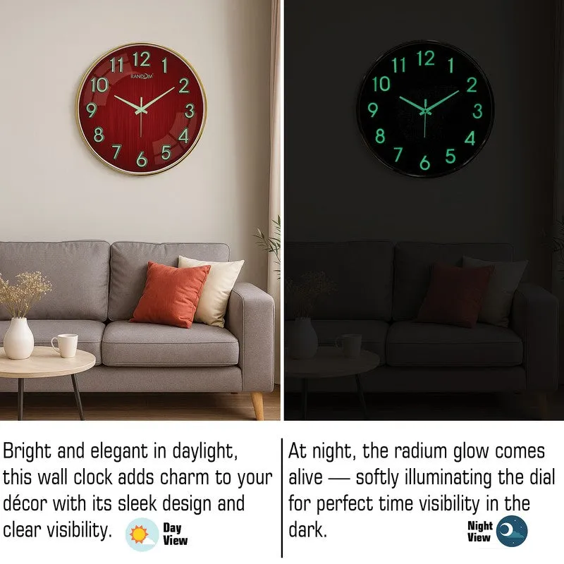 Elvric Round Modern Plastic Wall Clock - Maroon media 5