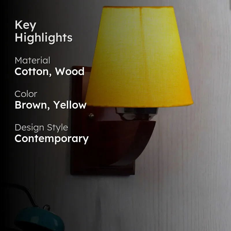 Flickery Conical Wooden Wall Lamp media 2