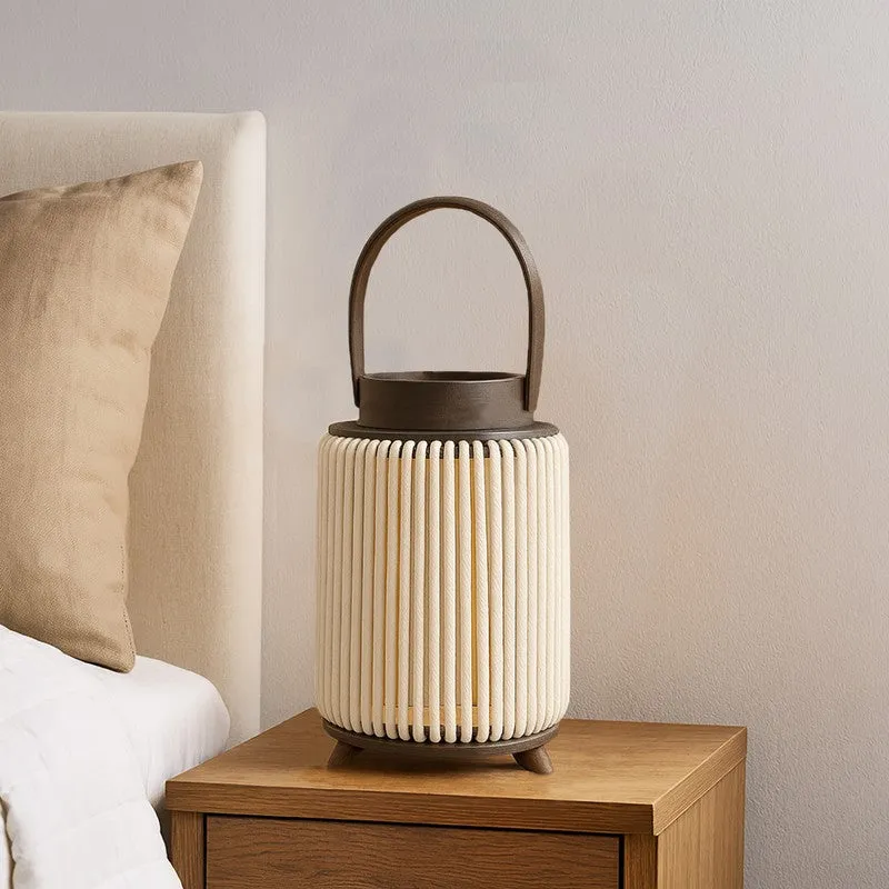 ThreadLuxe Bamboo Tea Light Candle Holder - Beige media 1