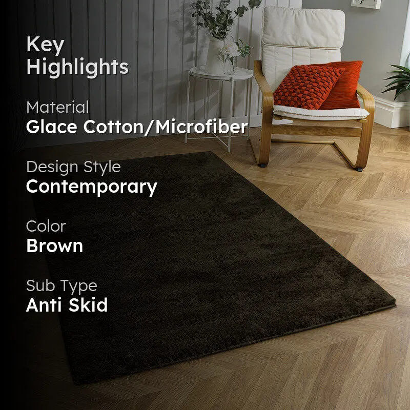 Nuo Luxe Micro Fiber Area Rug - Coffee Brown media 2