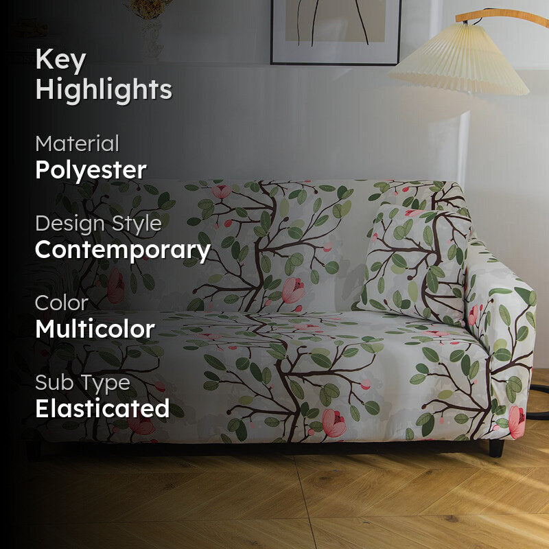 Pink Flo Printed Sofa Cover media 2