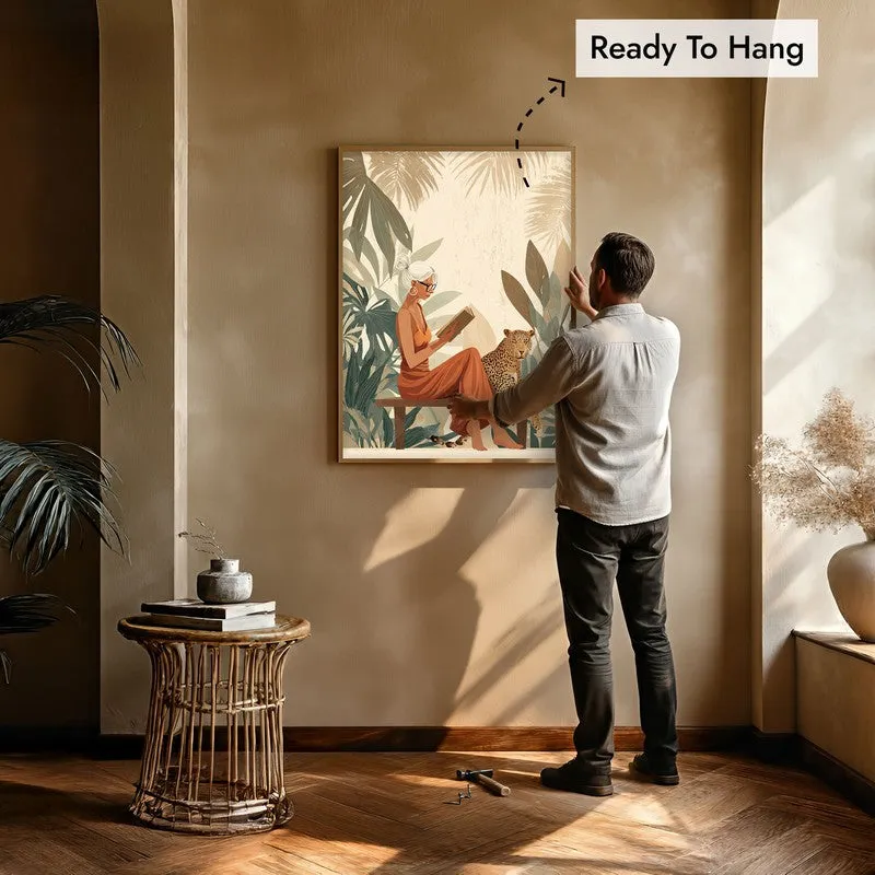 Elowen Canvas Wall Painting With Brown Frame media 8