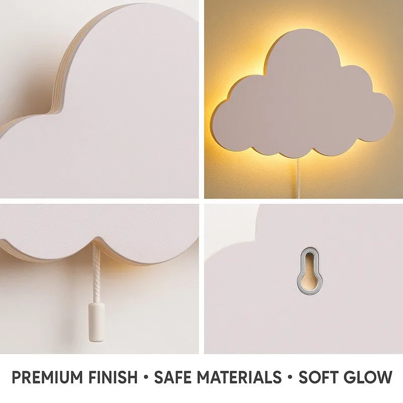Snuggle Cloud Battery Operated MDF Wall Lamp - White media 5