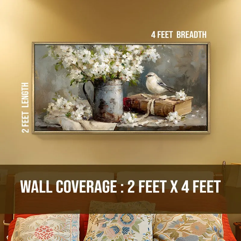 Vintage Petals Canvas Wall Painting With Frame media 8