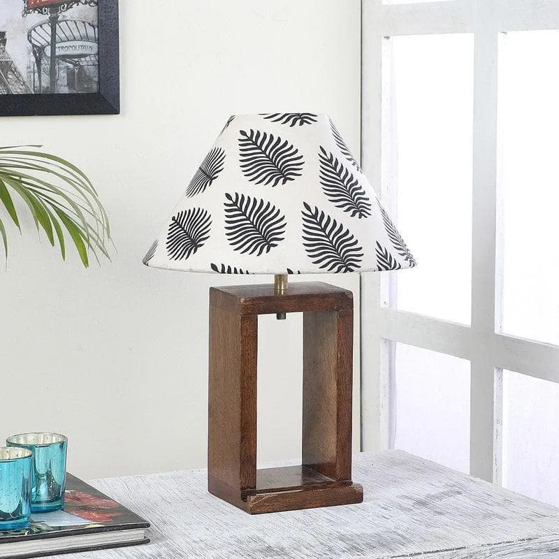 Floro Recto Fabric Table Lamp - White,Brown media 3