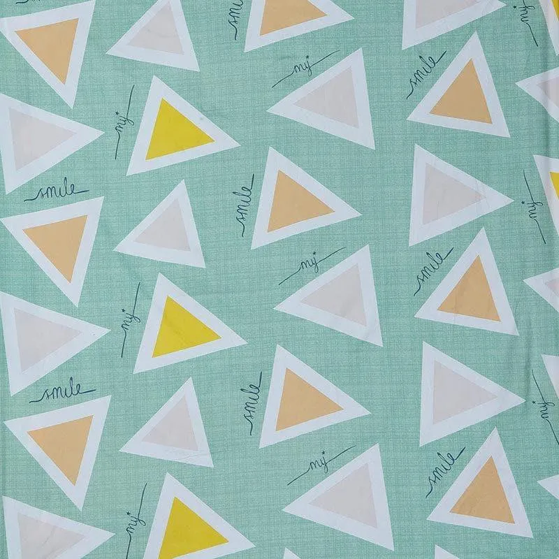 Kani Geometric Fitted Bedsheet (Teal) - 150 GSM media 4