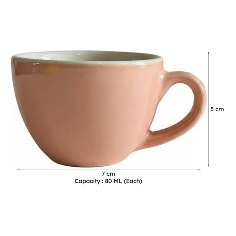 Misty Ceramic Tea Cup (80 mL Each) - Set Of Four media 7
