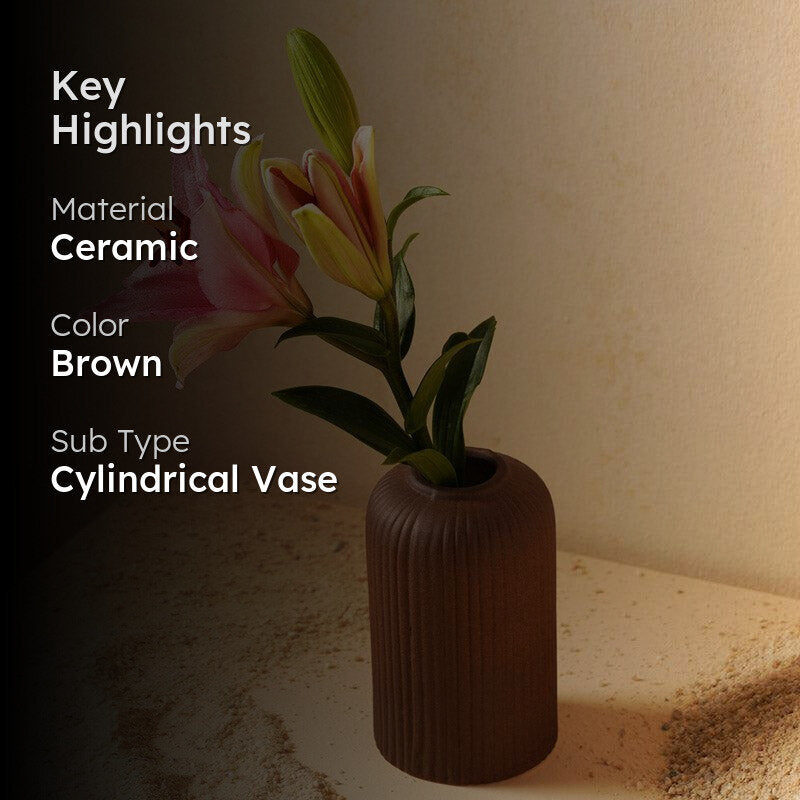 Abdiya Ceramic Vase - Brown media 2