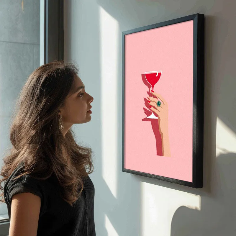 Pink Palette Canvas Wall Painting - Black Frame media 5