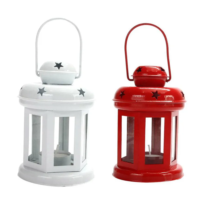 Vaira Lantern Tealight Candle Holder (Red & White) - Set Of Two media 4