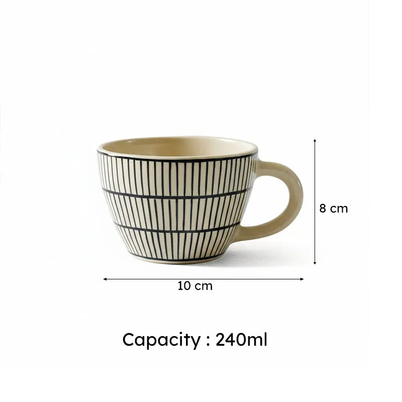 Marta Ceramic Coffee Mug (240 mL Each) - Set of Six media 7