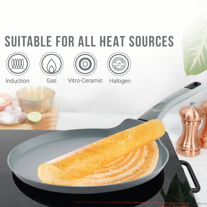 Wellberg Matte Finish Cast Aluminium Dosa Tawa - 29 cm media 8