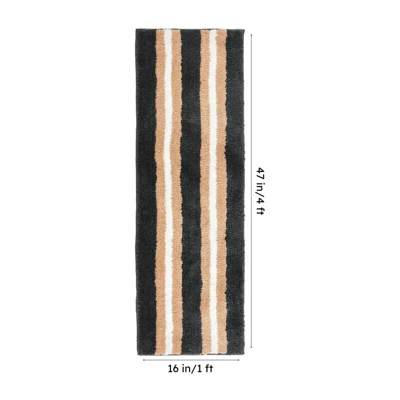 Striata Micro Fiber Runner Rug - Black & White media 7
