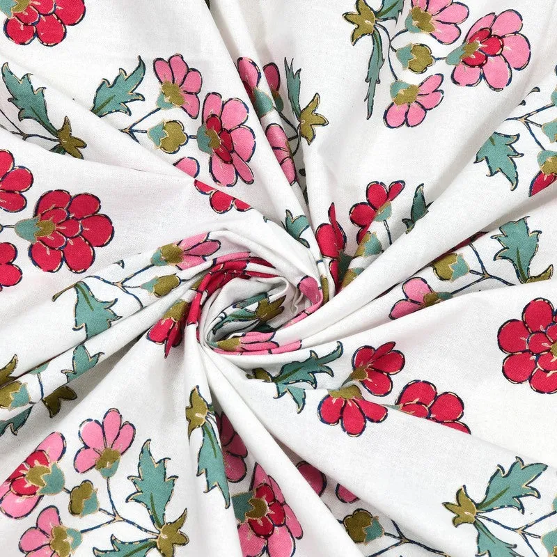 Shringar Cotton Bedsheet (Pink,Green) - 180 GSM media 8