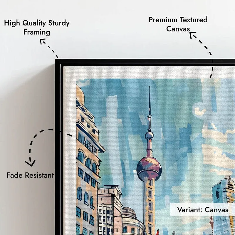 Vintage Shanghai Framed Canvas Wall Painting media 7