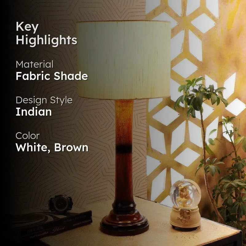 Urbane Nao Fabric Table Lamp - White,Brown media 2
