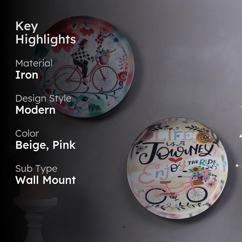 Bicycle Journey Wall Plate - Set Of Two media 2