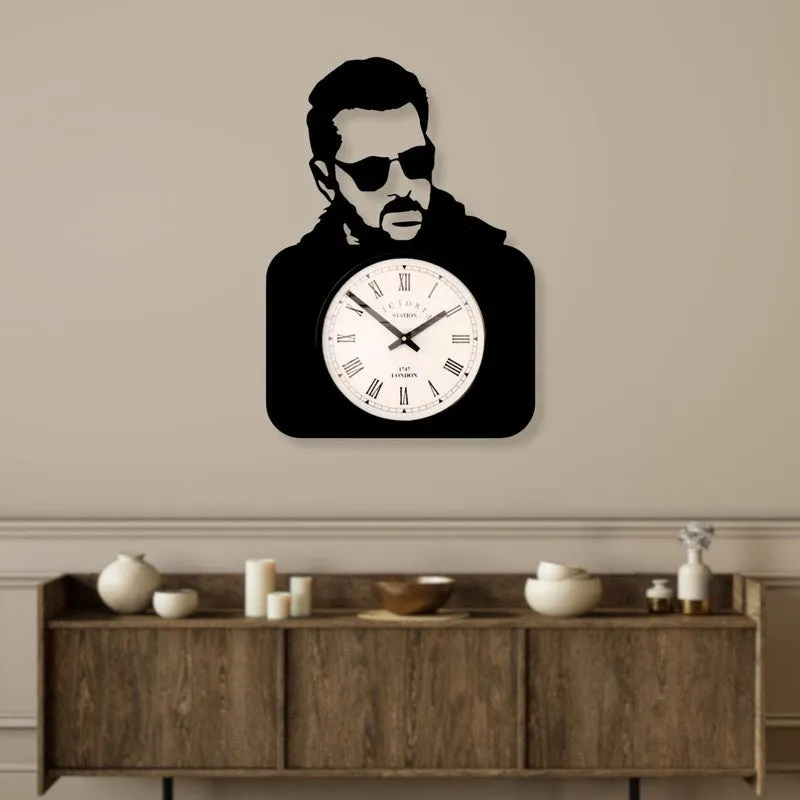 Salman Khan Steel Analog Wall Clock - Black media 3