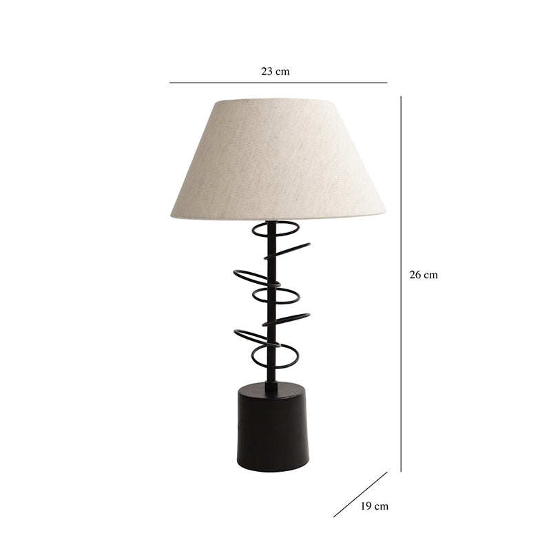 Fiana Cascading Rings Iron Table Lamp - Black,White media 4