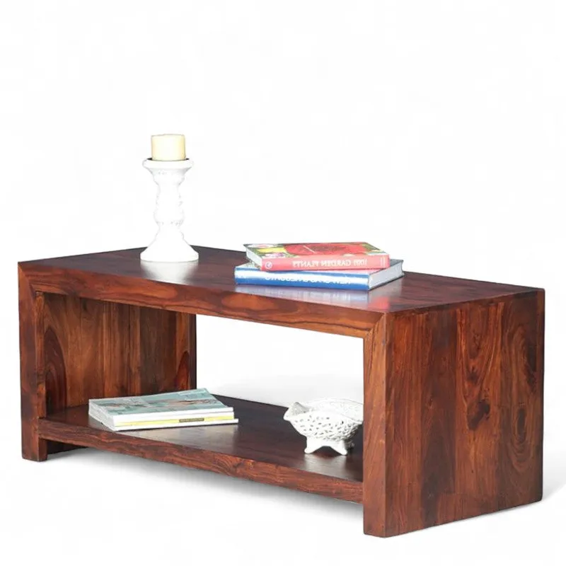 Borvon Sheesham Wooden Center Table - Brown media 4