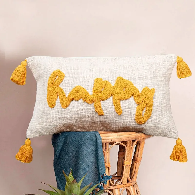 Happy Scrawl Tufted Cushion Cover Set - Set Of Two media 3