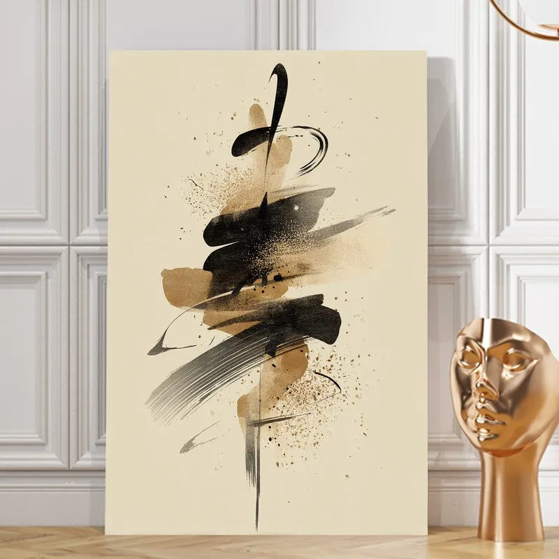 Abstract Gold Silhouette Canvas Wall Art media 8