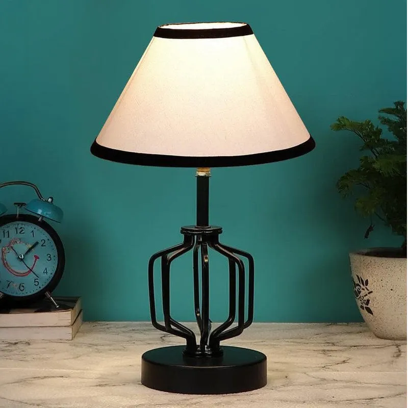 Cosmo Metal & Fabric Table Lamp - White,Black media 1