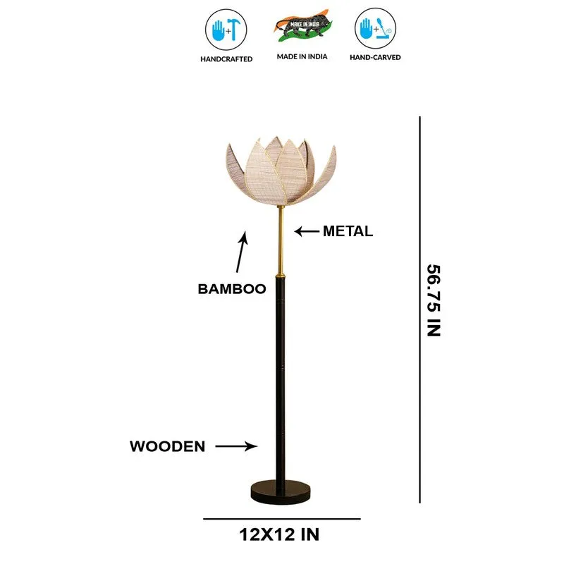 Drift Beam Bamboo Wooden Floor Lamp media 8