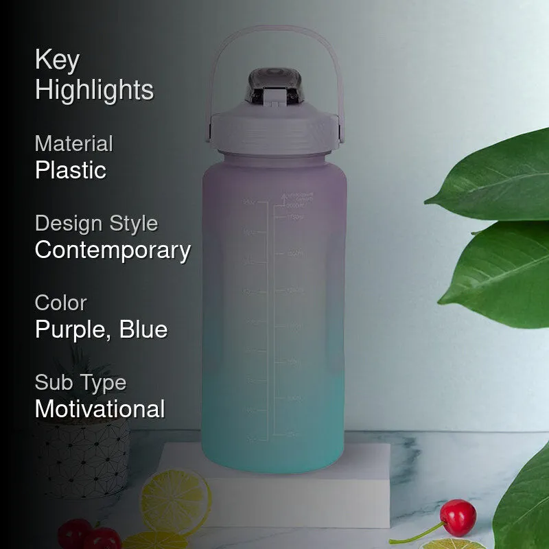 Ombre Sip Water Tumbler With Straw & Stickers (Purple,Blue) - 2 L media 2