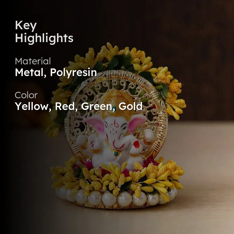 Floral Decorated Ganesha idol media 2
