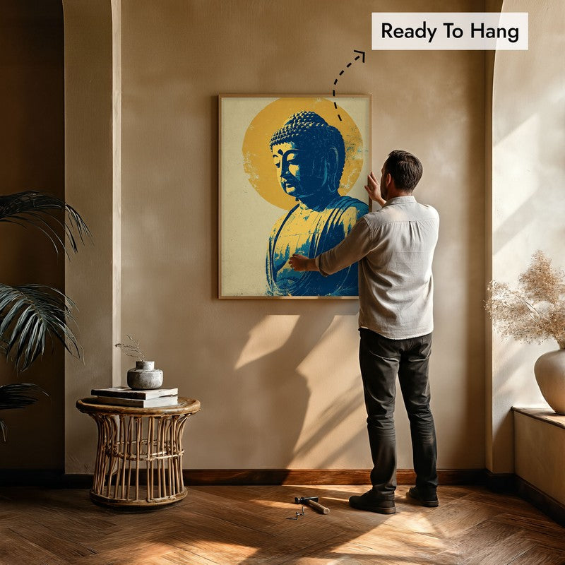 Peaceful Buddha In Meditative Calm III Archival Paper Wall Painting With Brown Frame media 6