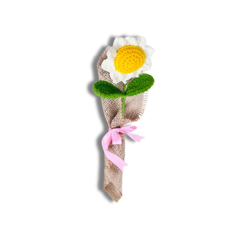 Crochet Handmade Sunflower Bouquet - White media 4