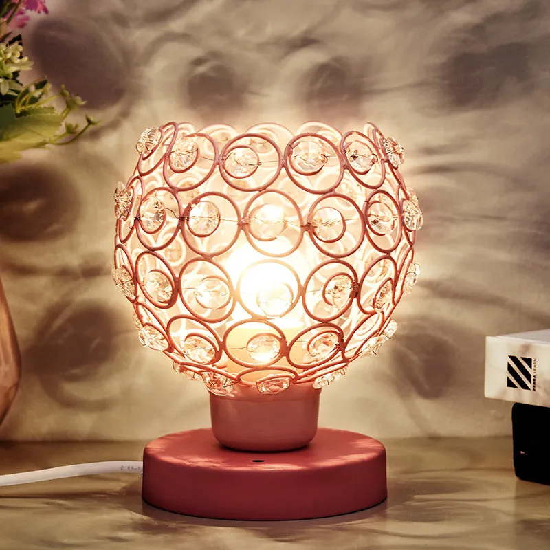 Crystal Swirls Metal Table Lamp - Pink media 1