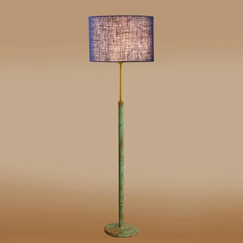 Vintage Glow Wooden Floor Lamp - Blue media 6