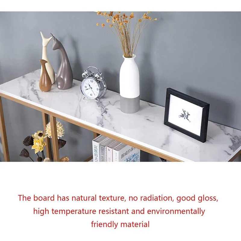 Luxury Metal Console Table with Marble Top - Small media 5