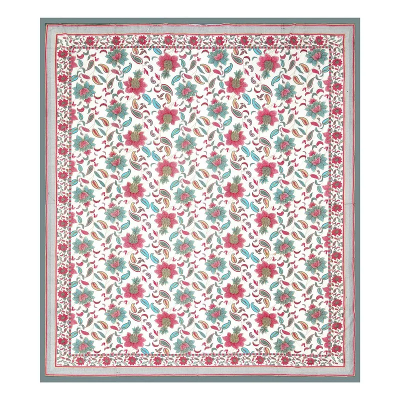 Soft Petal Cotton Bedsheet (Pink,Green)- 180 GSM media 5