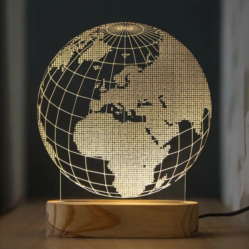 Globe Wonder Luminance Acrylic LED Table Lamp - Brown media 1