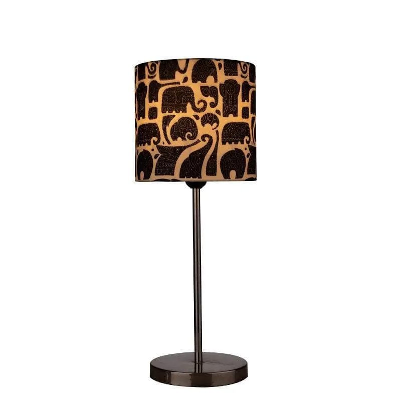 Zoo Glow Metal Chrome Fabric Table Lamp - Black,White media 4