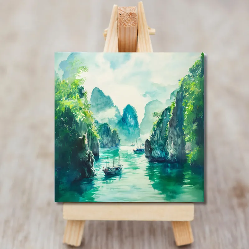 Turquoise Waterscape Showpiece media 4