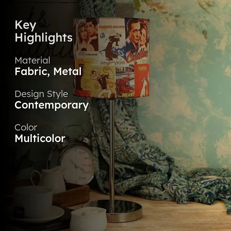 My Movies Metal & Fabric Table Lamp - Multicolor media 2