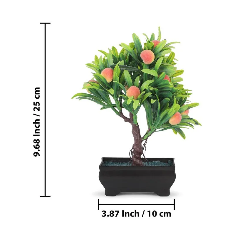 Leafora Peach Artificial Plant With Plastic Pot - 0.8 Feet media 7