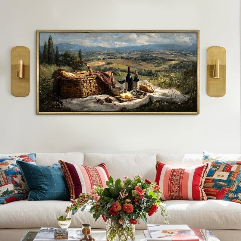 Valley Feast Canvas Wall Painting With Frame