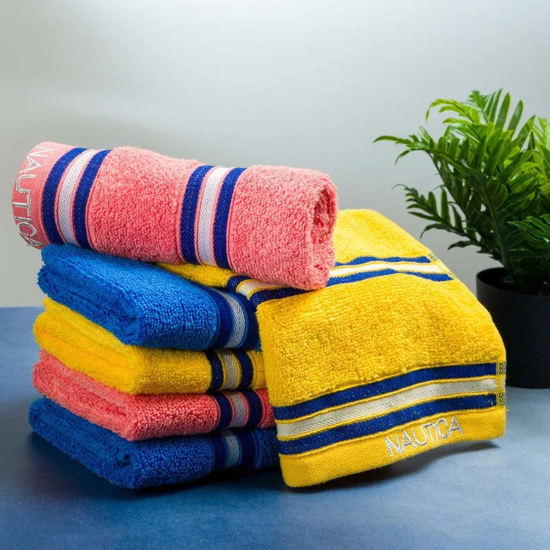 Nautica Dove Dual Down Cotton Hand Towel (Yellow,Lilac & Blue) - Set Of Six media 3