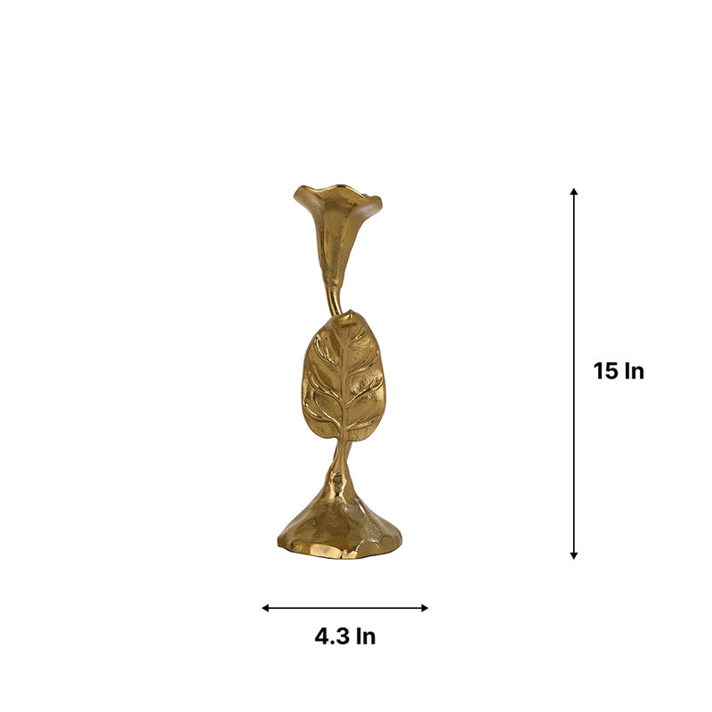 Joles Leaf Candle Holder (Gold) - Small media 6
