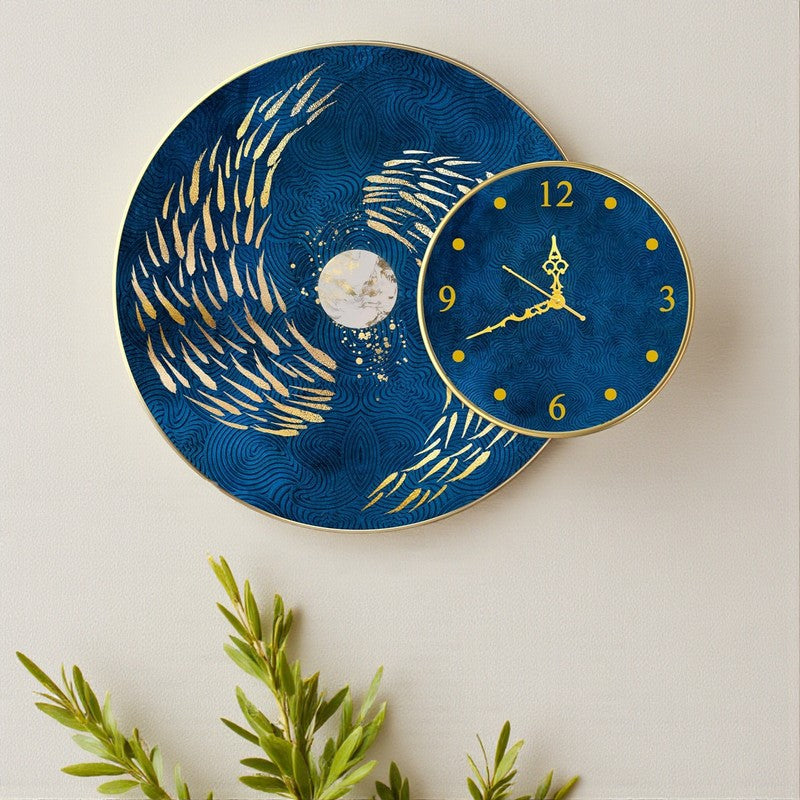 Golden Koi Wall Art With Analog Clock media 3